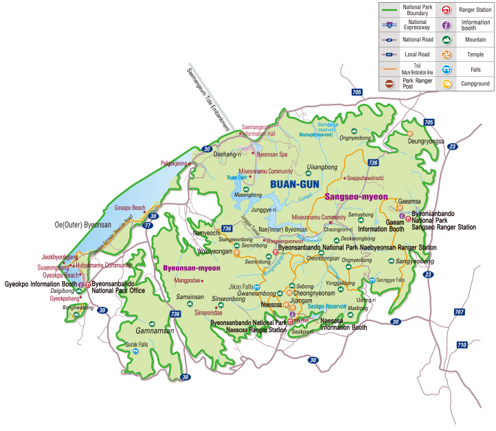 Byeonsanbando National Park map