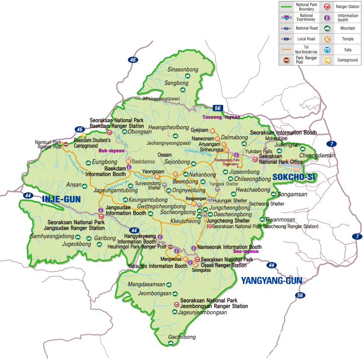 Seoraksan National Park map