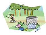 쓰레기를 무단투기하는 사례 삽화